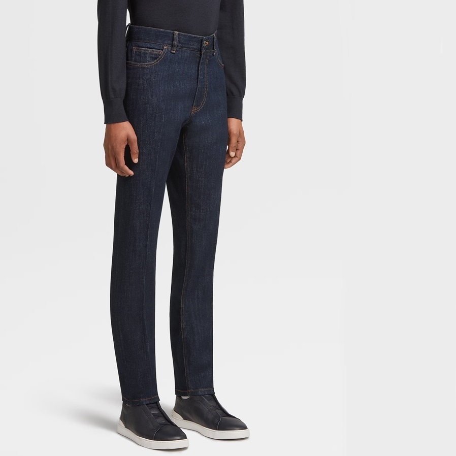 エルメネジルドゼニアメンズトレンディネイビージーンズe104