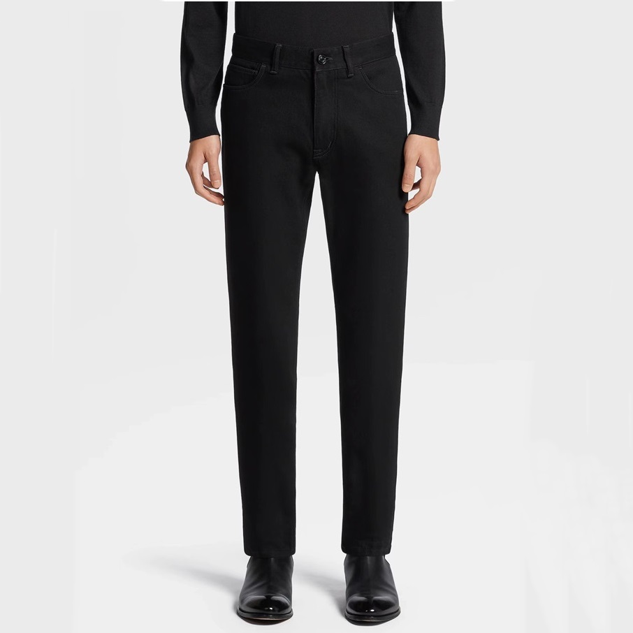 エルメネジルドゼニアメンズトレンディブラックジーンズe105