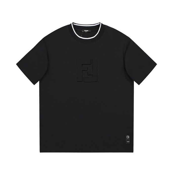 ェンディメンズブラッククルーネック半袖Tシャツe189