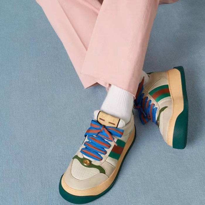 グッチユニセックスグリーンタブスニーカーu951