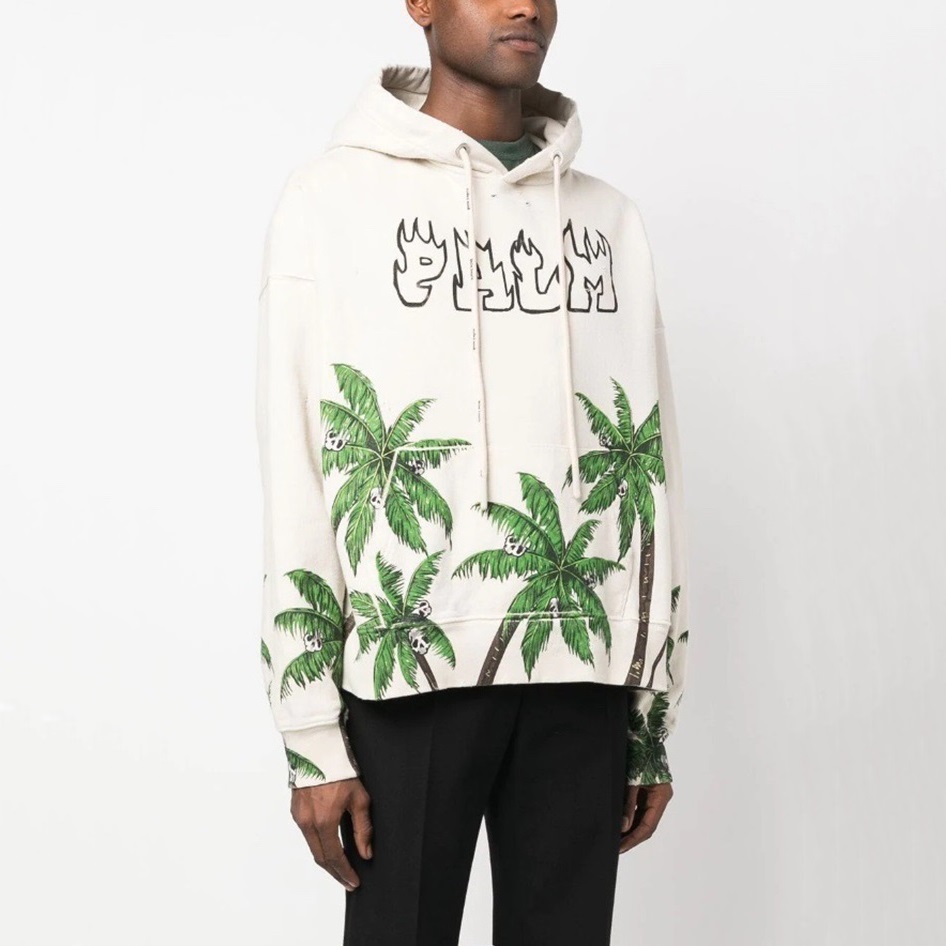 パームエンジェルスメンズアイボリーフーディm410