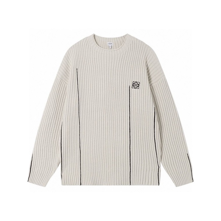 ロエベメンズグレークルーネックセーター-e788