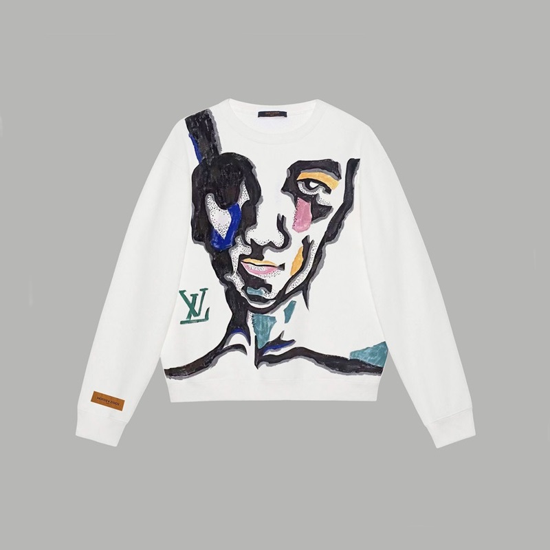 ルイヴィトンユニセックスホワイトスウェットシャツv1754