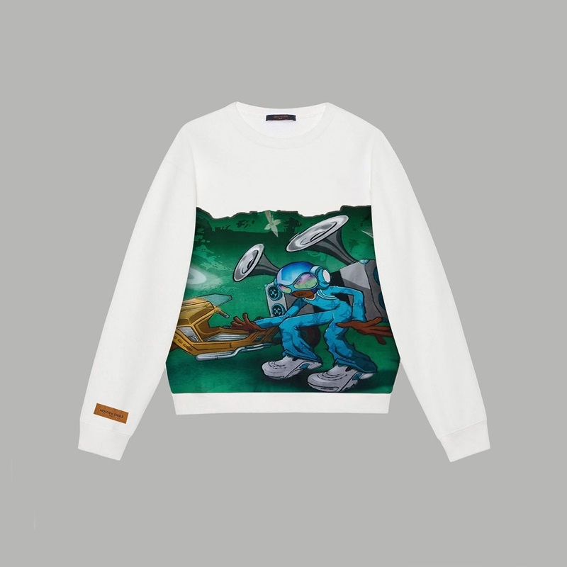 ルイヴィトンユニセックスホワイトスウェットシャツv1756