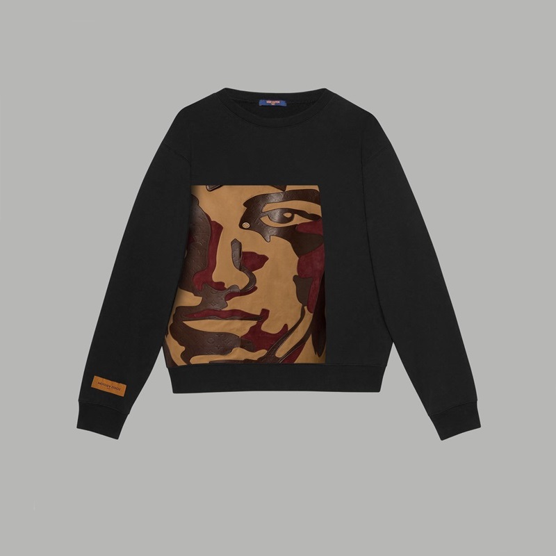 ルイヴィトンユニセックスブラックスウェットシャツv1760