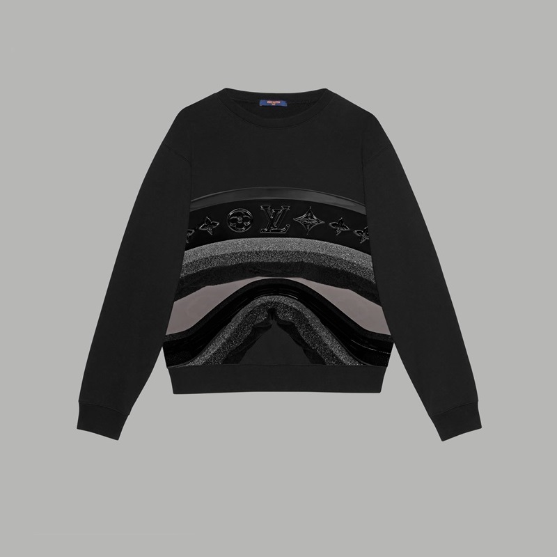 ルイヴィトンユニセックスブラックスウェットシャツv1763