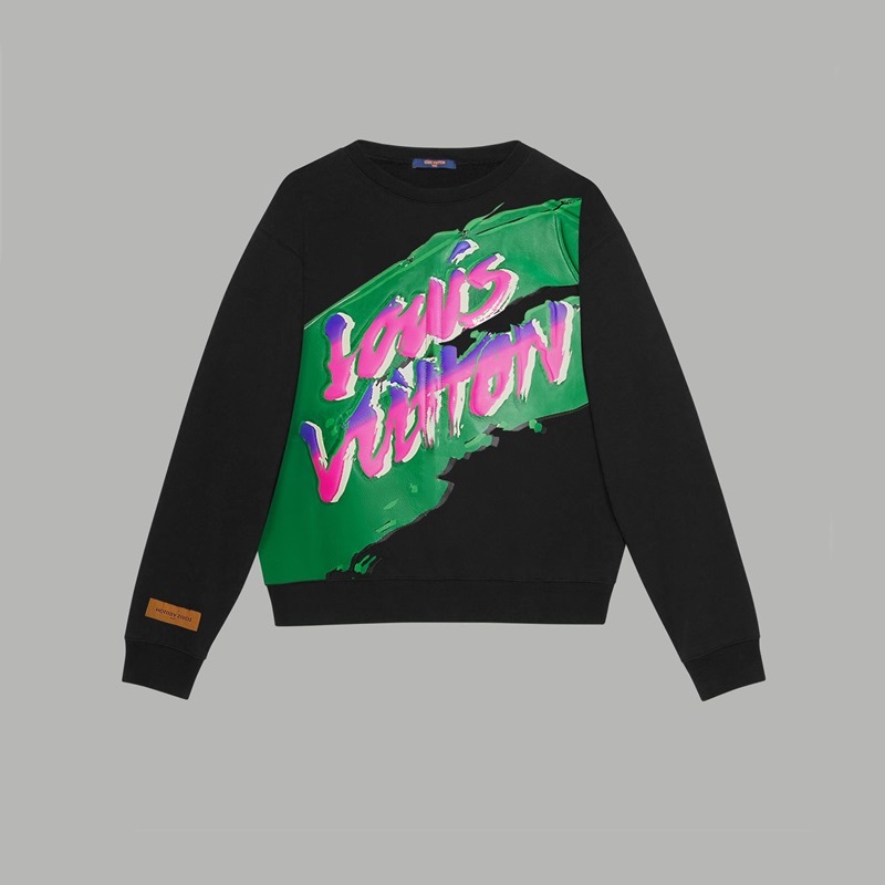 ルイヴィトンユニセックスブラックスウェットシャツv1765