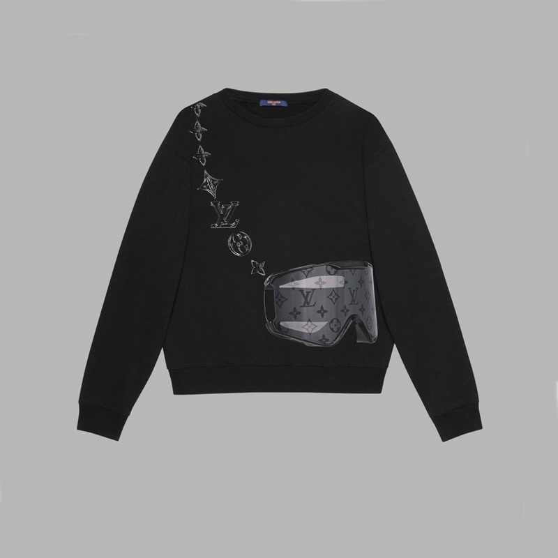 ルイヴィトンユニセックスブラックスウェットシャツv1767