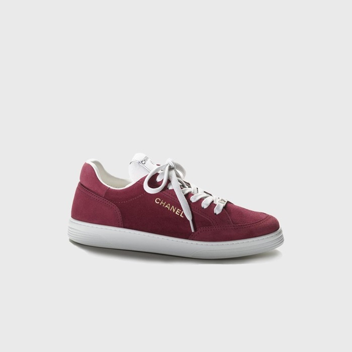 シャネルユニセックスカーフスキンスエードブルースニーカーh502