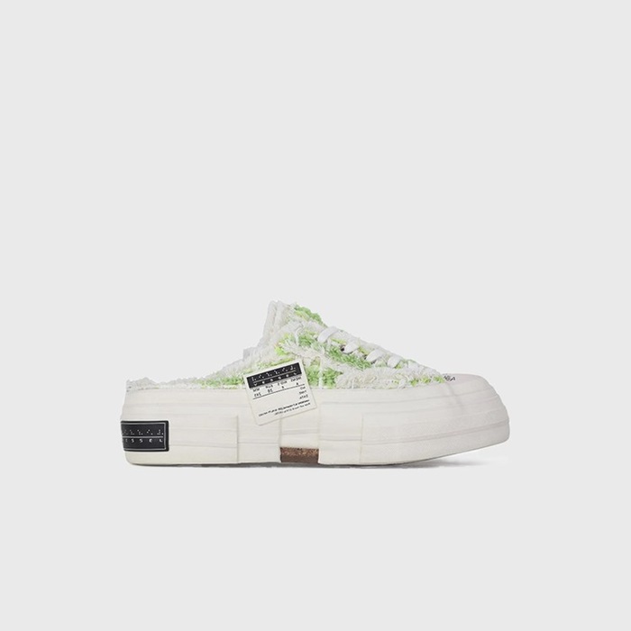エックスヴェッセルユニセックススリッポンツイードグリーンスニーカー.v07