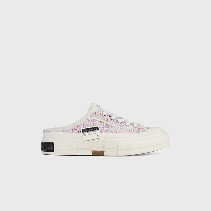 エックスヴェッセルユニセックススリッポンツイードピンクスニーカー.v23
