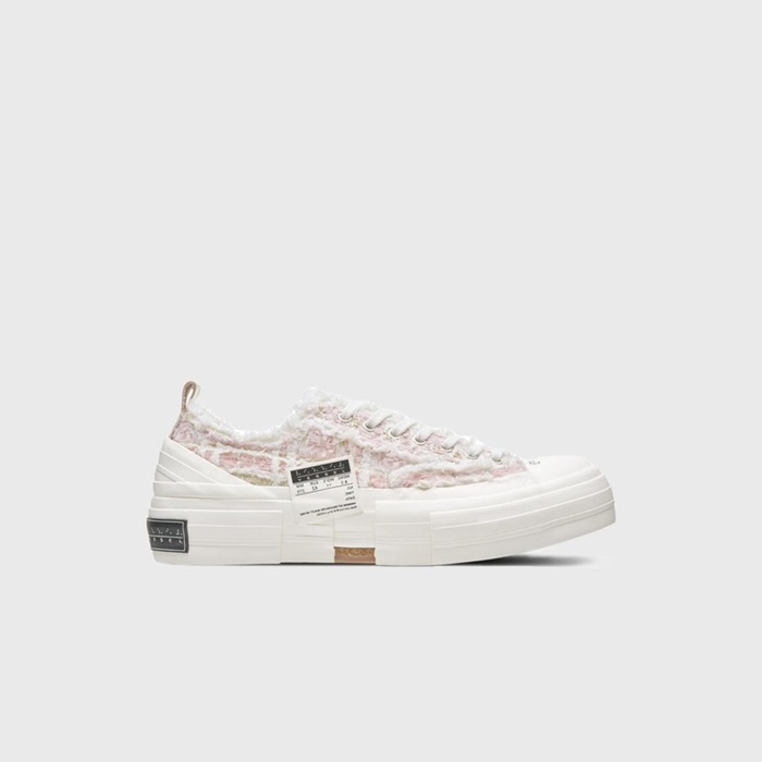 エックスヴェッセルユニセックスローミックスツイードピンクスニーカー.v24