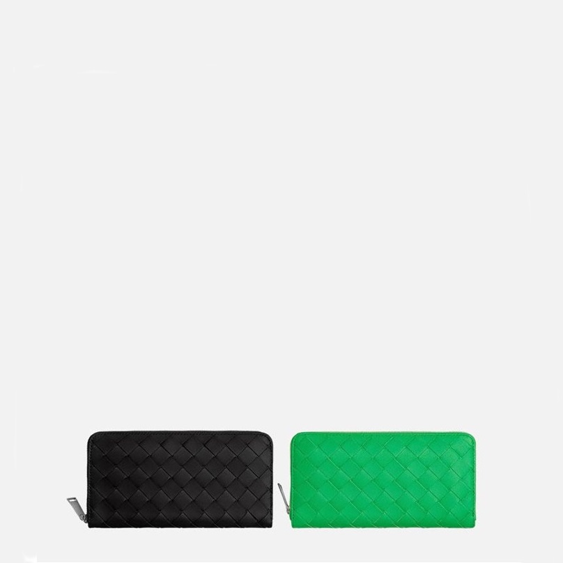 ボッテガヴェネタメンズカーフスキンイントレチャートジッパーアラウンドツートン二つ折り財布v138