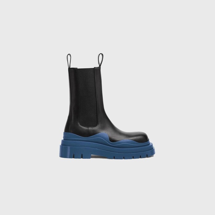 ボッテガヴェネタレディースタイヤアンケルブルーハイトップチェルシーブーツv146