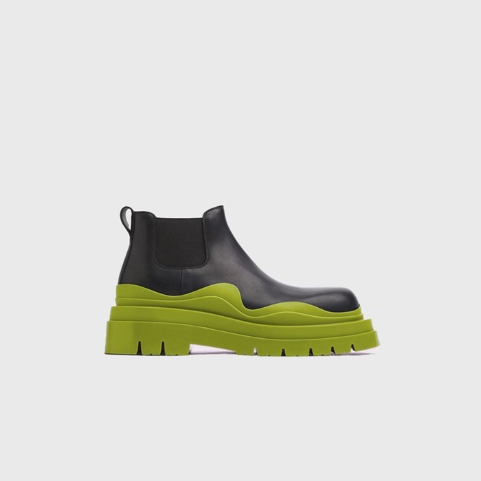 ボッテガヴェネタレディースタイヤアンケルグリーンチェルシーブーツv153