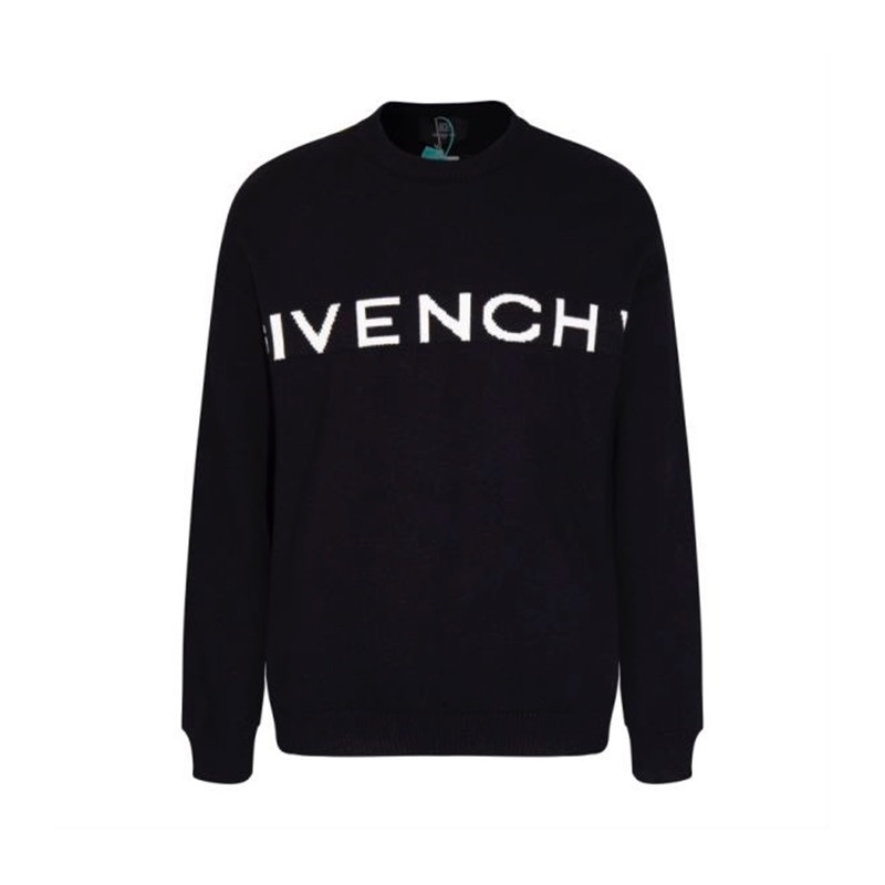 ジバンシィメンズブラッククルーネックニットi339