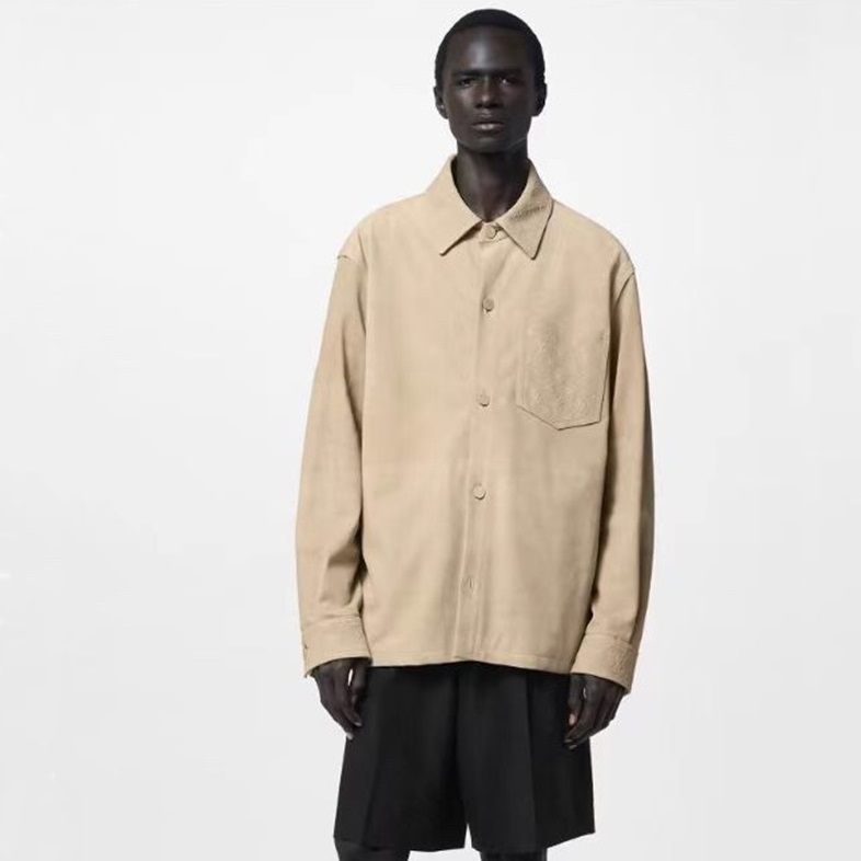 ルイヴィトンメンズモノグラムベージュシャツv1853
