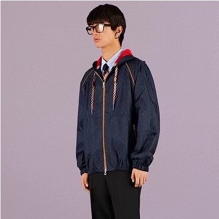 グッチメンズカジュアルブルージップアップジャケットu978