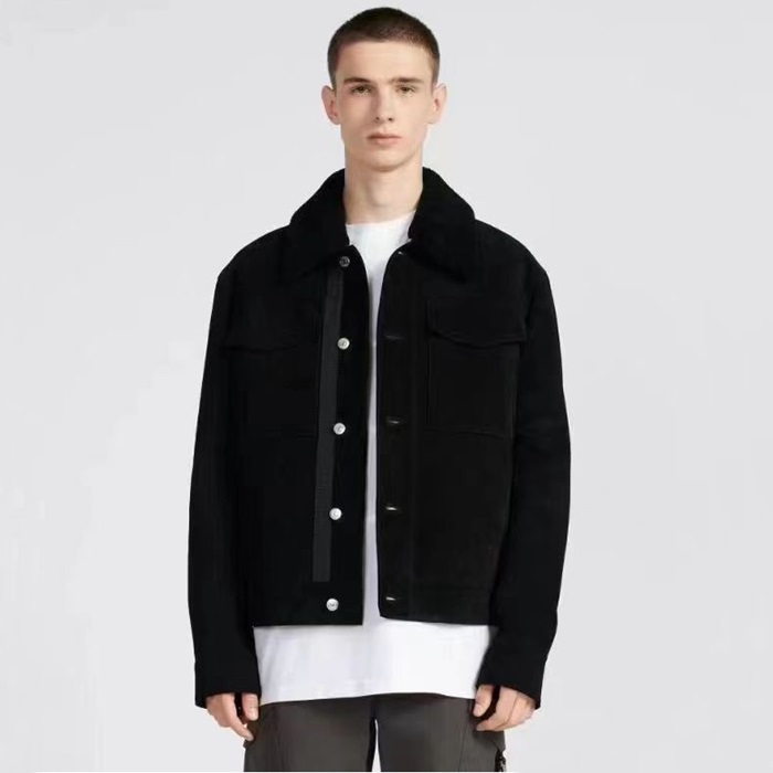 ディオールメンズブラックレザージャケットi686