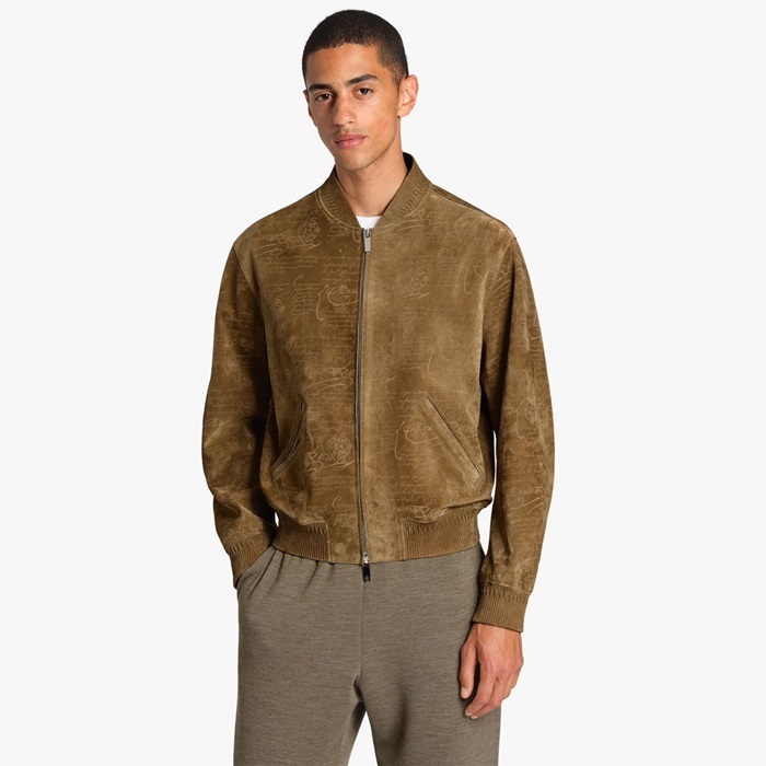 ベルルッティメンズキャメルレザージャケットr200