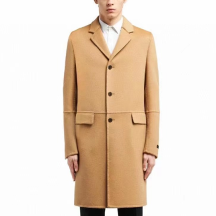 プラダメンズキャメルコートr731