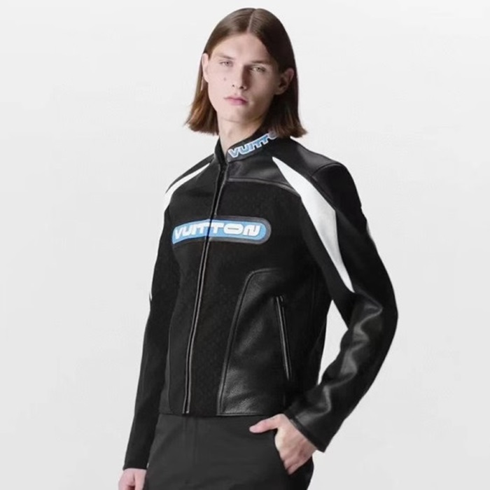 ルイヴィトンメンズブラックレザージャケットv1867