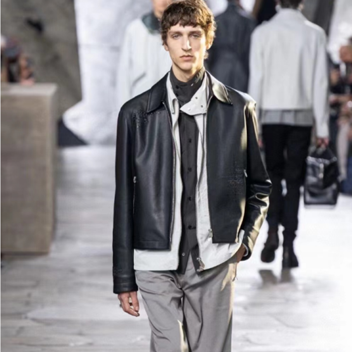 エルメスメンズブラックレザージャケットr272