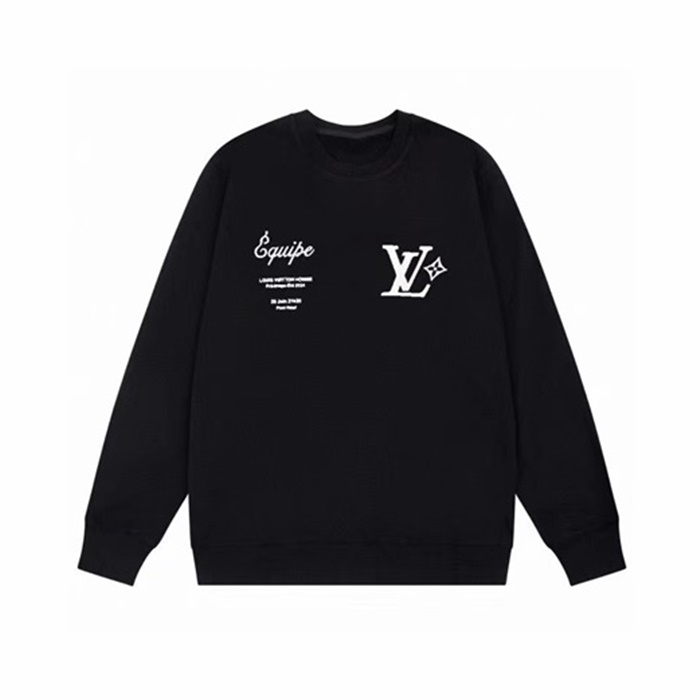 ルイヴィトンユニセックスブラックスウェットシャツv1873