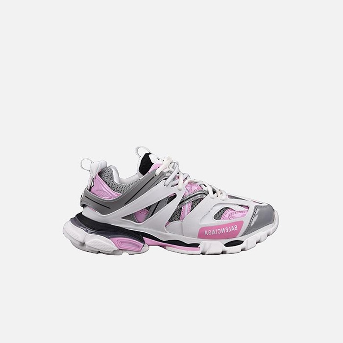 バレンシアガユニセックストラックホワイトピンクスニーカーa606