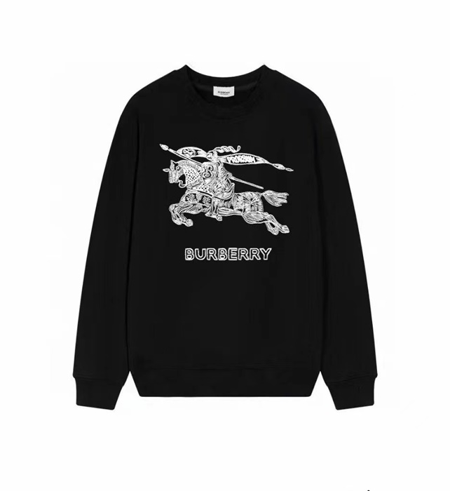 バーバリーメンズクルーネックブラックスウェットシャツu296