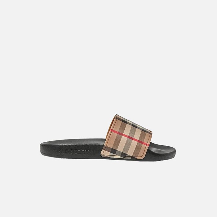 バーバリーメンズヴィンテージチェックベージュスライドu298