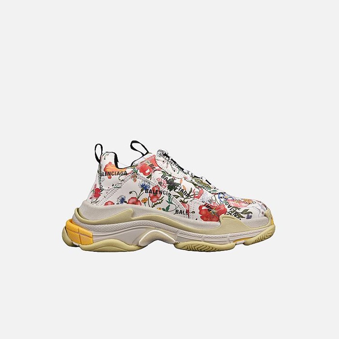 グッチバレンシアガユニセックスハッカープロジェクトトリプルモノグラムフラワースニーカーa635