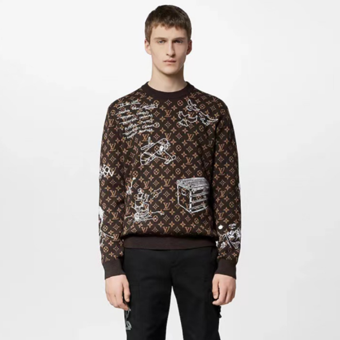 ルイヴィトンメンズブラウンスウェットシャツv1876