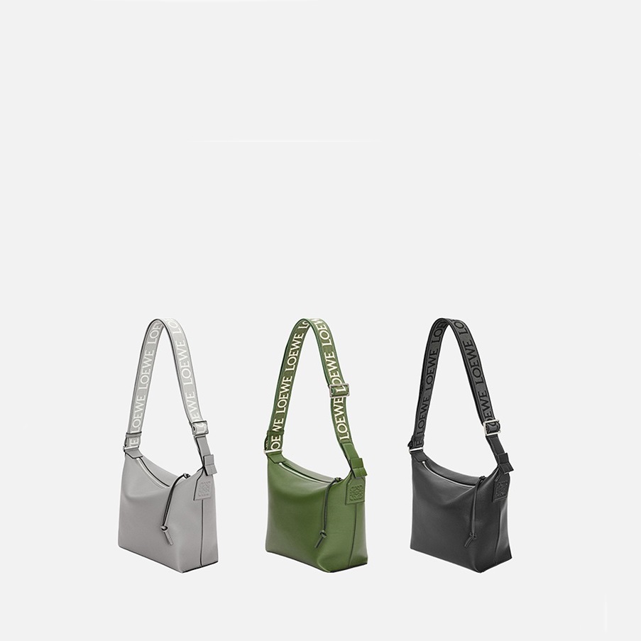 ロエベメンズスムースカーフスキン&ジャカードスモールキュビクロスバッグe799