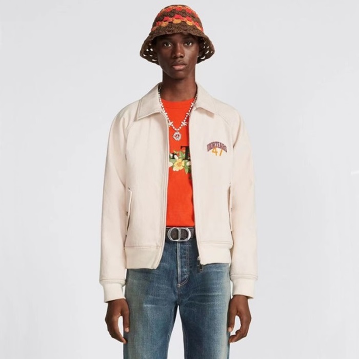 ディオールメンズアイボリージップアップジャケット-i707