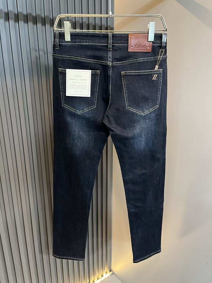 エルメネジルドゼニアメンズブルーパンツg110