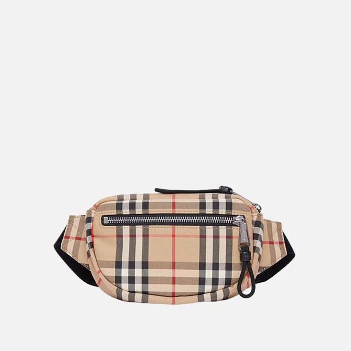 バーバリーメンズヴィンテージチェックキャノンベルトバッグ-u306