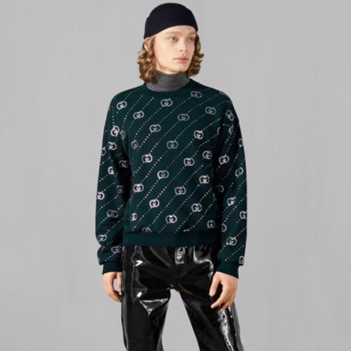 グッチメンズベーシックブラックスウェットシャツu1003