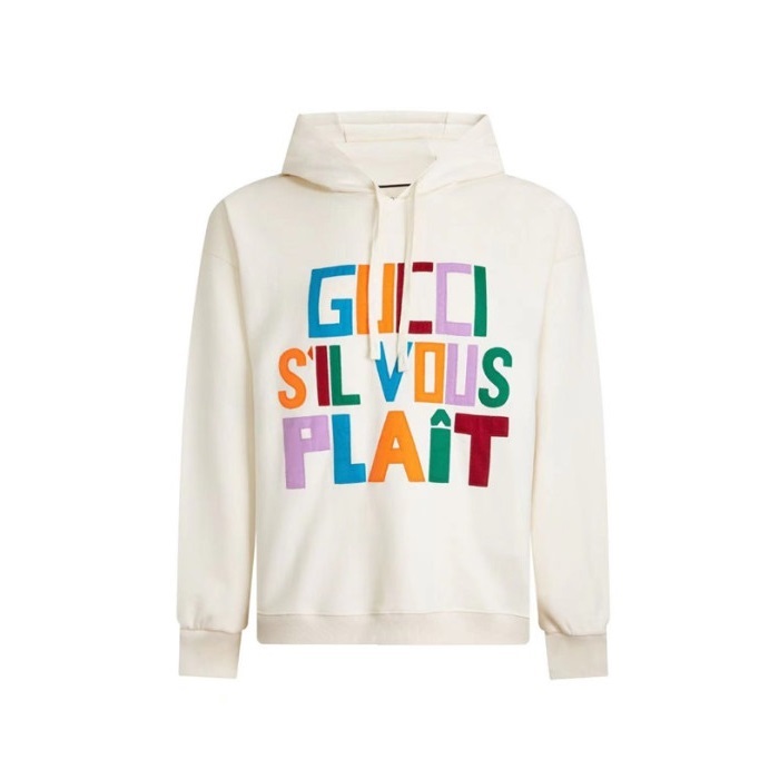 グッチメンズホワイトフーディu1006