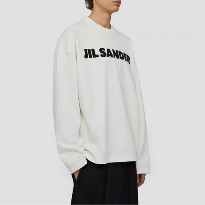 ジルサンダーメンズベーシックホワイトスウェットシャツl70