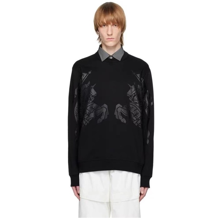 バーバリーメンズブラックスウェットシャツu313