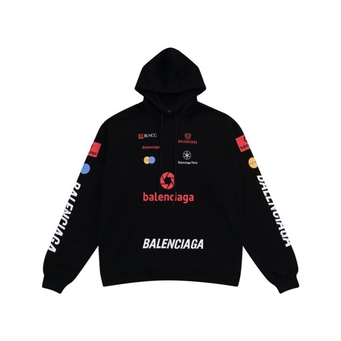 バレンシアガメンズブラックフーディa697