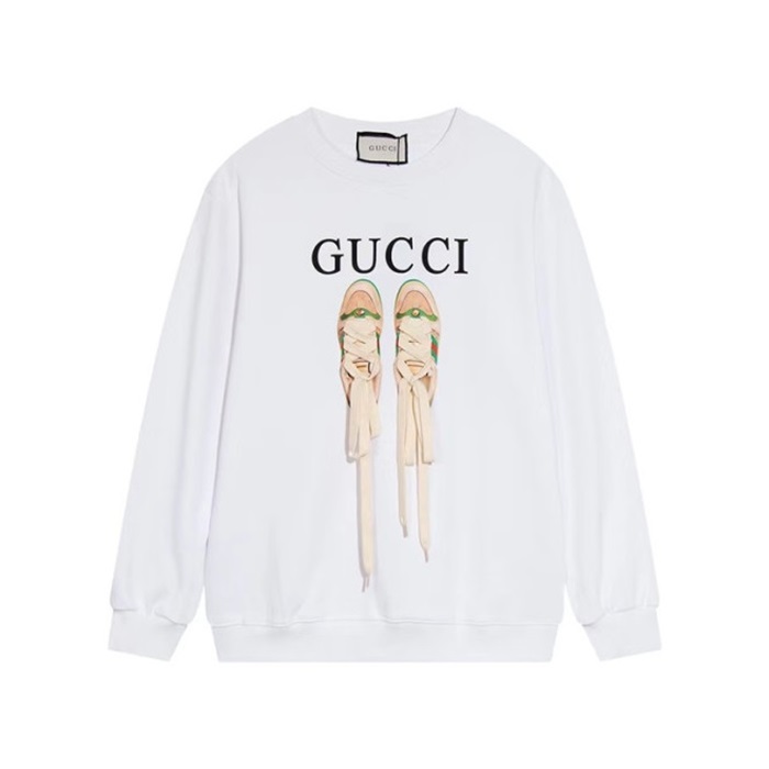 グッチメンズベーシックホワイトスウェットシャツu1013