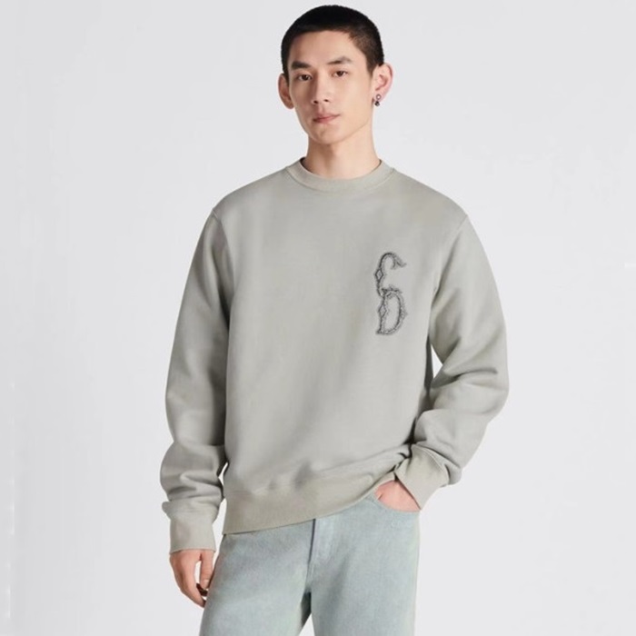 ディオールメンズクラシックグレー長袖Tシャツi714