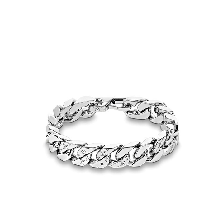 ルイヴィトンメンズモノグラムチェーンリンクブレスレットシルバーM69988c268