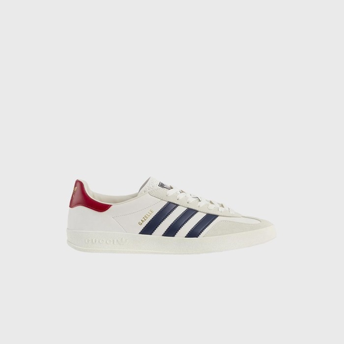 グッチアディダスユニセックスガゼルホワイト/ネイビー/レッドスニーカーu1004