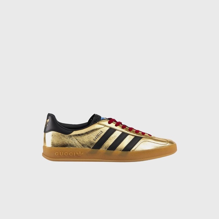 グッチアディダスユニセックスガゼルゴールドメタリックスニーカーu1011