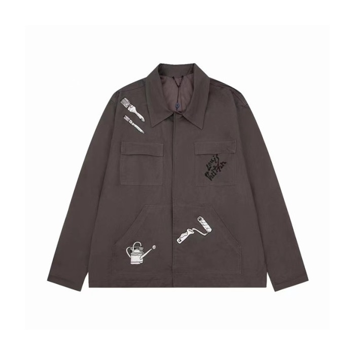 ルイヴィトンメンズカーキジャケットv1906