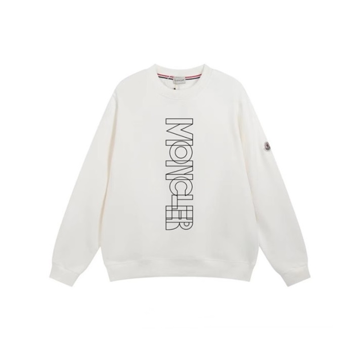 モンクレールメンズホワイトクルーネック長袖Tシャツo189