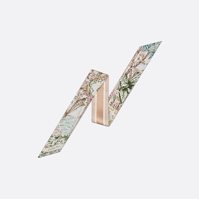 ディオールレディースグリーンマルチシルクニットc324